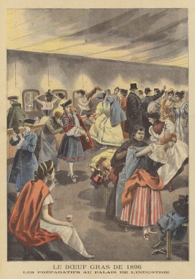 Processie van de vetgemeste os in Parijs, 1896 door French School